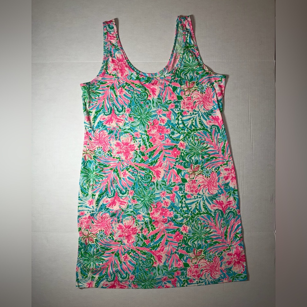 Lilly Pulitzer Pink and Green Tropical Dress